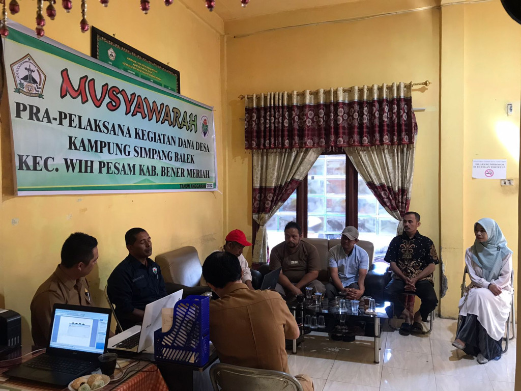 Musyawarah Pra Pelaksanaan Kegiatan Pembangunan Kampung Simpang Balek
